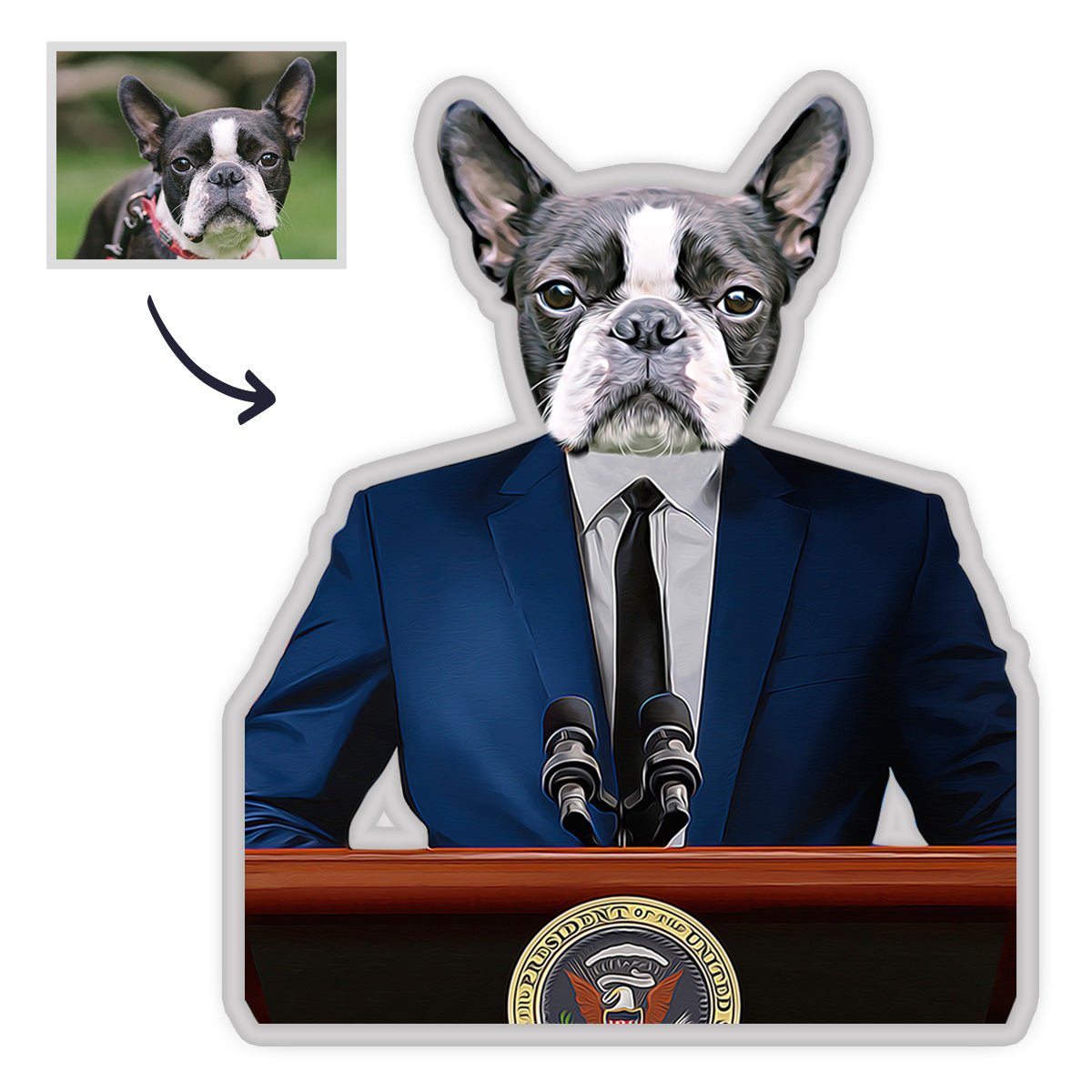 Haustier MiniMe Kissen Haustier Portrait Kissen Royal Haustier Körperpuppen Kissen Gesichtskissen Personalisiertes Geschenk