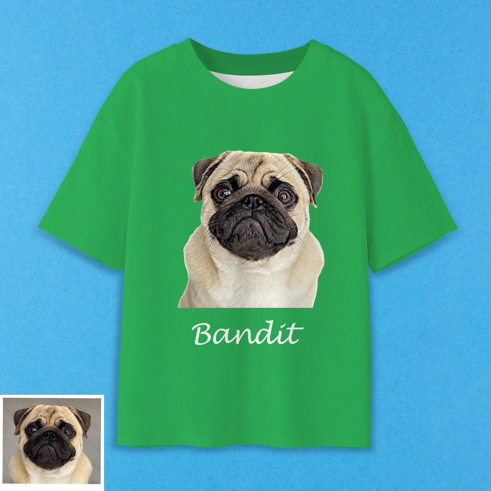 Erwachsene Personalisiertes Haustier Foto T-Shirt Custom Kurzarm T-Shirt mit Hund Katze Foto Haustier Aufdruck auf T-Shirt