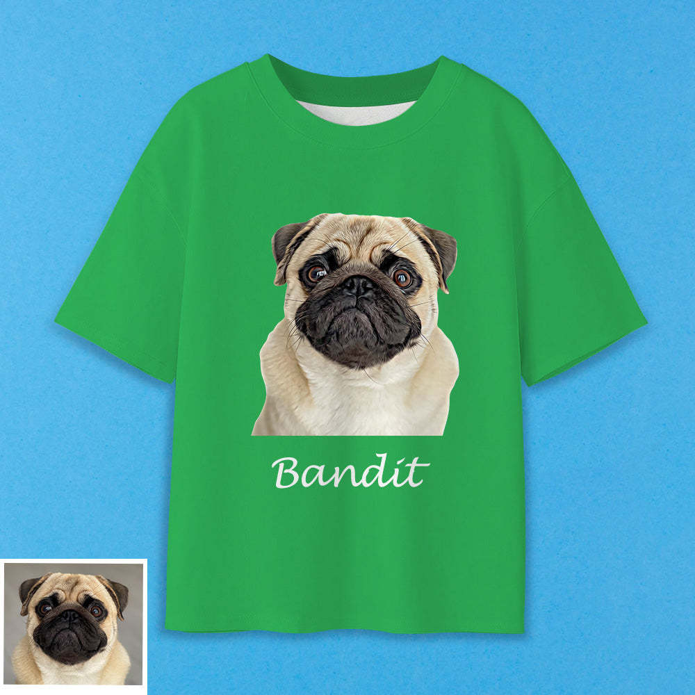 Erwachsene Personalisiertes Haustier Foto T-Shirt Custom Kurzarm T-Shirt mit Hund Katze Foto Haustier Aufdruck auf T-Shirt