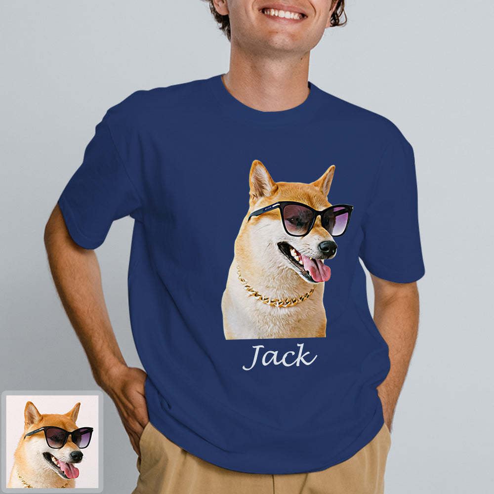 Erwachsene Personalisiertes Haustier Foto T-Shirt Custom Kurzarm T-Shirt mit Hund Katze Foto Haustier Aufdruck auf T-Shirt