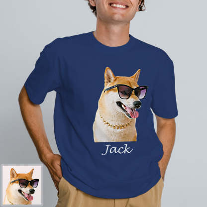 Erwachsene Personalisiertes Haustier Foto T-Shirt Custom Kurzarm T-Shirt mit Hund Katze Foto Haustier Aufdruck auf T-Shirt