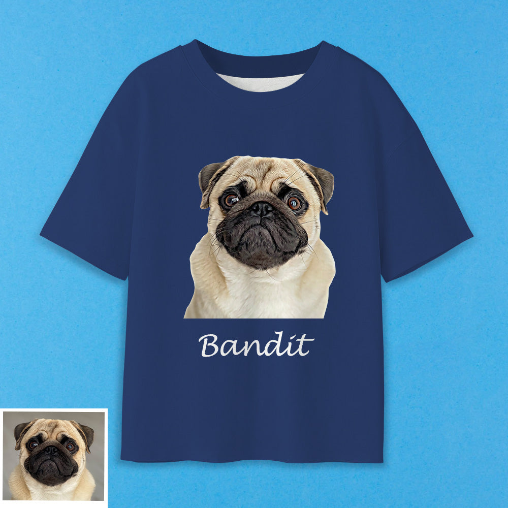 Erwachsene Personalisiertes Haustier Foto T-Shirt Custom Kurzarm T-Shirt mit Hund Katze Foto Haustier Aufdruck auf T-Shirt