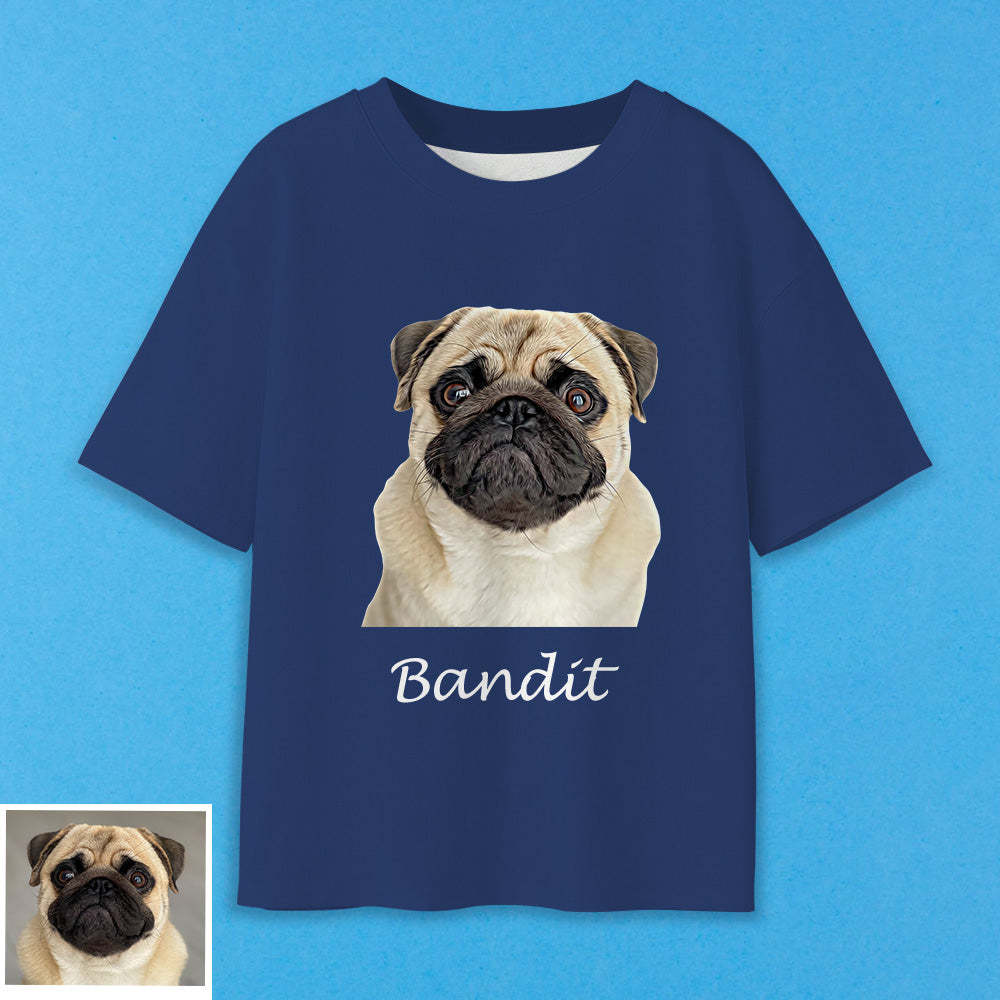 Erwachsene Personalisiertes Haustier Foto T-Shirt Custom Kurzarm T-Shirt mit Hund Katze Foto Haustier Aufdruck auf T-Shirt