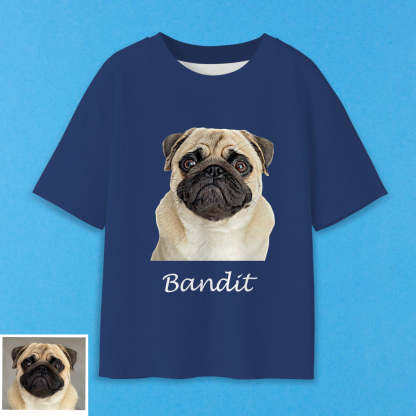 Erwachsene Personalisiertes Haustier Foto T-Shirt Custom Kurzarm T-Shirt mit Hund Katze Foto Haustier Aufdruck auf T-Shirt