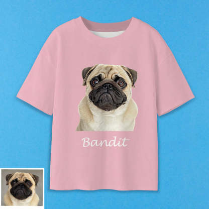 Erwachsene Personalisiertes Haustier Foto T-Shirt Custom Kurzarm T-Shirt mit Hund Katze Foto Haustier Aufdruck auf T-Shirt