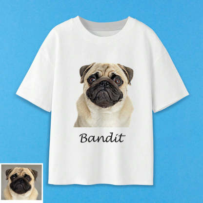 Erwachsene Personalisiertes Haustier Foto T-Shirt Custom Kurzarm T-Shirt mit Hund Katze Foto Haustier Aufdruck auf T-Shirt