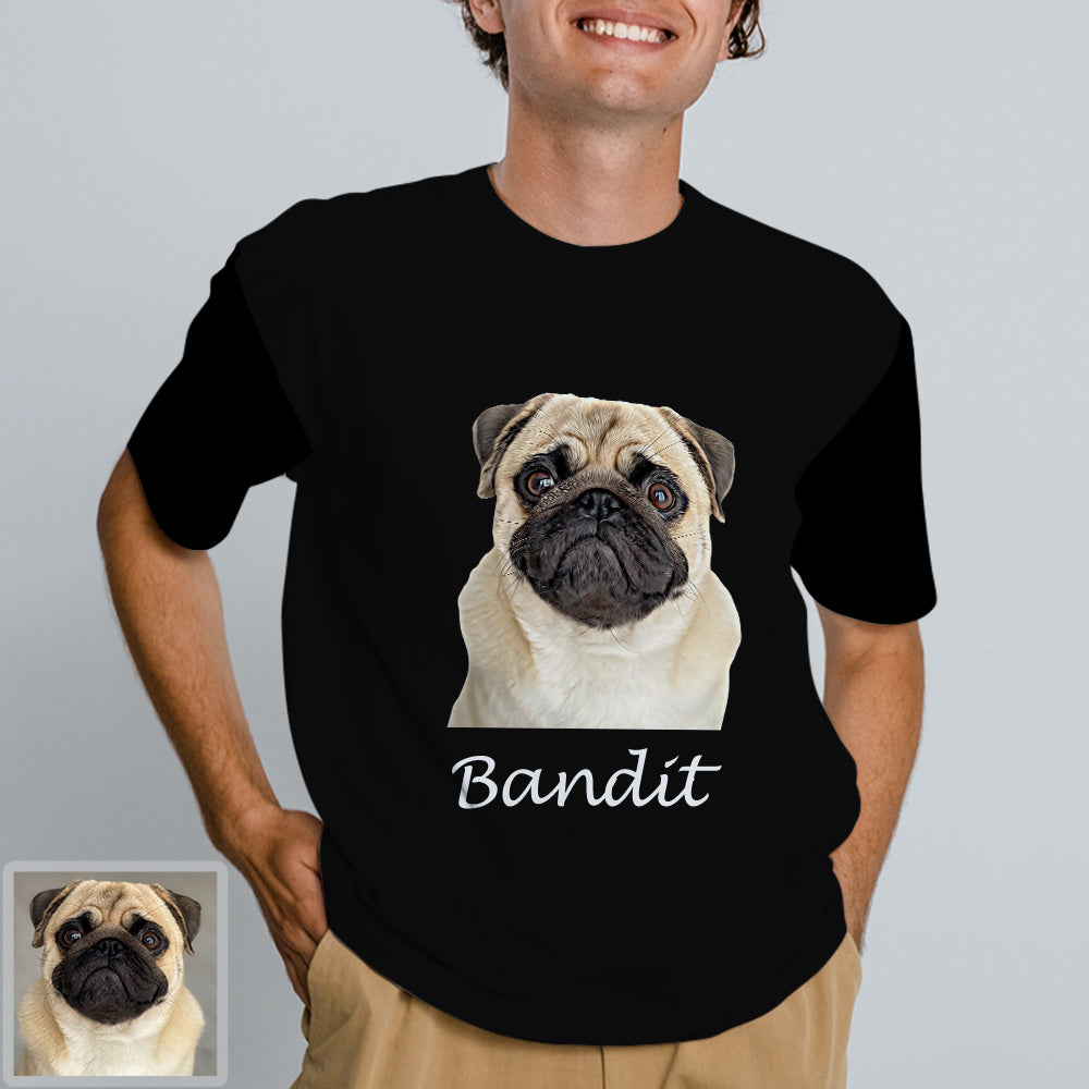 Erwachsene Personalisiertes Haustier Foto T-Shirt Custom Kurzarm T-Shi