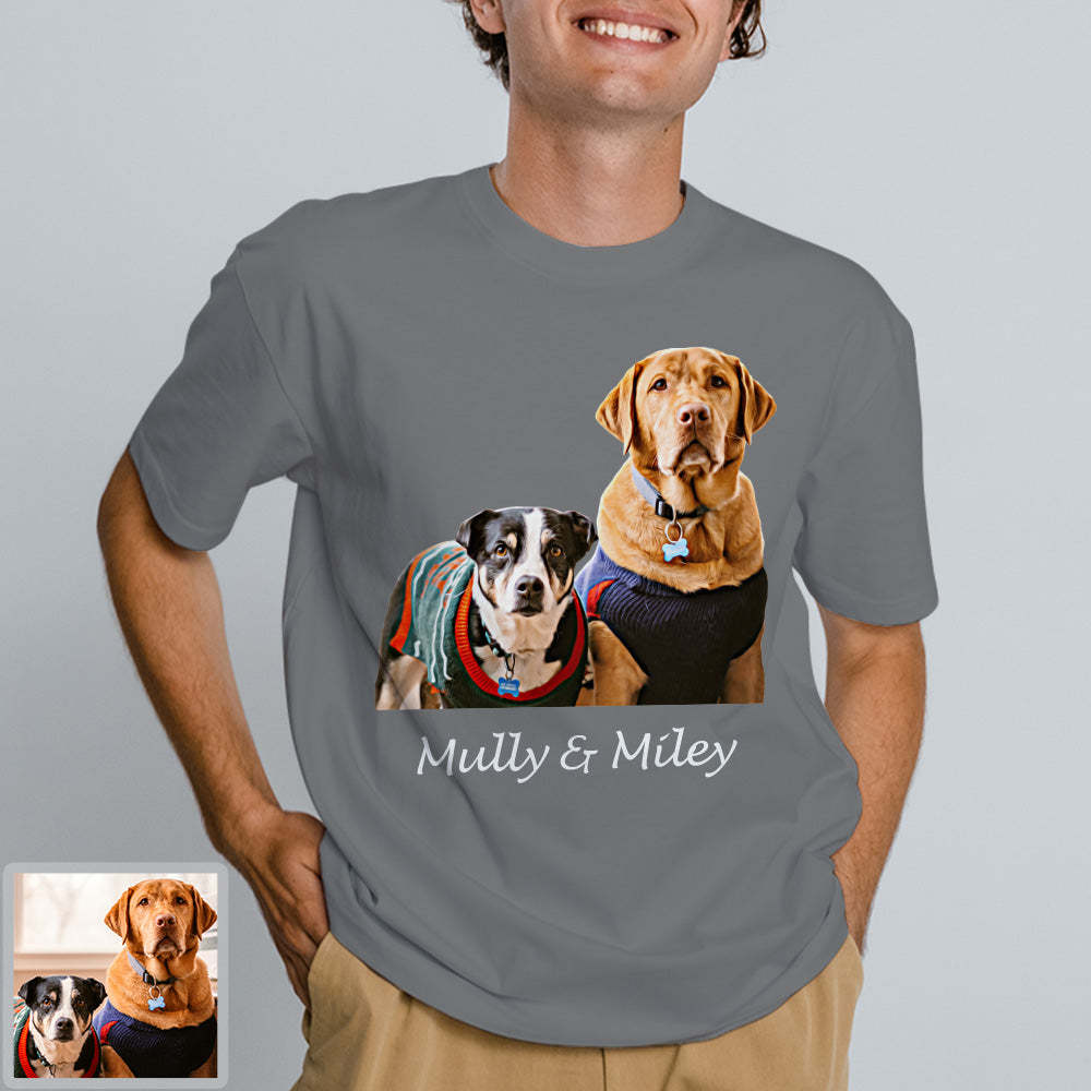 Erwachsene Personalisiertes Haustier Foto T-Shirt Custom Kurzarm T-Shirt mit Hund Katze Foto Haustier Aufdruck auf T-Shirt