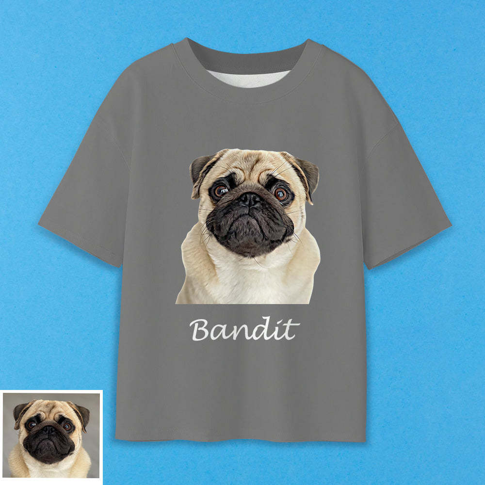 Erwachsene Personalisiertes Haustier Foto T-Shirt Custom Kurzarm T-Shirt mit Hund Katze Foto Haustier Aufdruck auf T-Shirt
