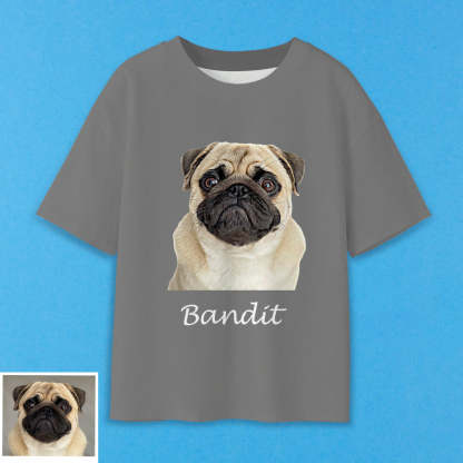 Erwachsene Personalisiertes Haustier Foto T-Shirt Custom Kurzarm T-Shirt mit Hund Katze Foto Haustier Aufdruck auf T-Shirt