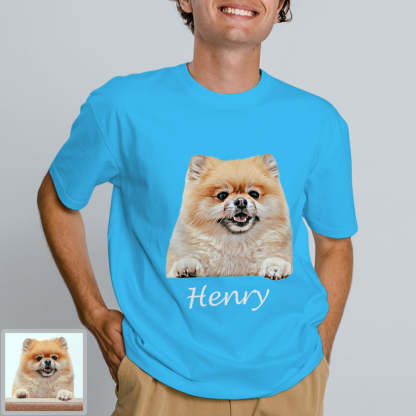 Erwachsene Personalisiertes Haustier Foto T-Shirt Custom Kurzarm T-Shirt mit Hund Katze Foto Haustier Aufdruck auf T-Shirt