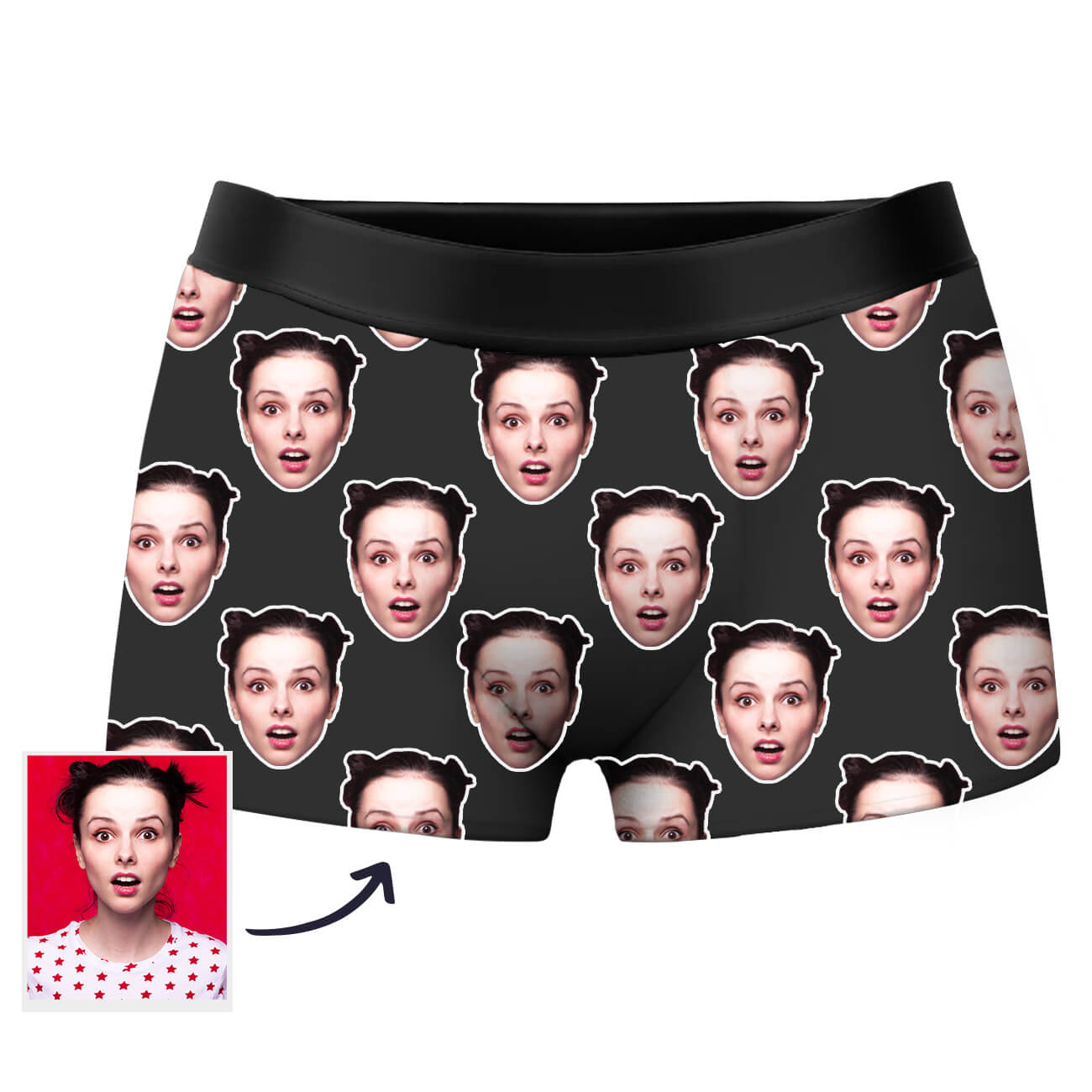 Personalisierte Boxershorts für Ehemann Personalisierte Gesicht Boxershorts Herren Foto Boxershorts