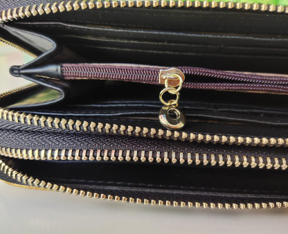 Geschenk Für Mama Personalisierte Foto-Geldbörse Für Frauen Zwei Reißverschlussfächer Leder Lange Geldbörse