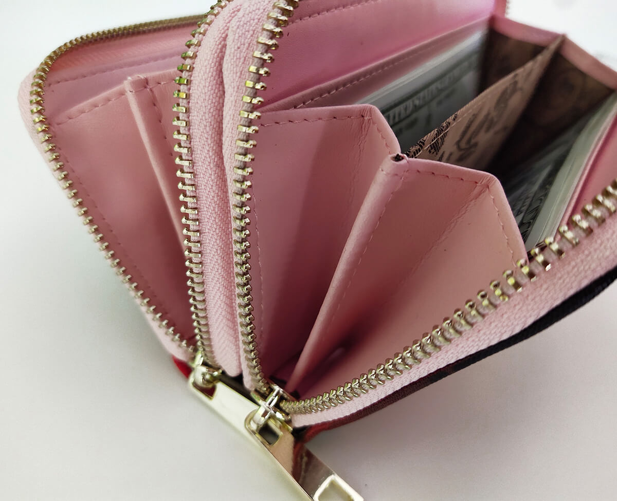 Geschenk Für Mama Personalisierte Foto-Geldbörse Für Frauen Zwei Reißverschlussfächer Leder Lange Geldbörse