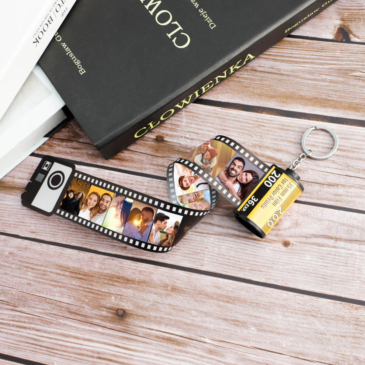 Personalisierter Foto Filmrollen Schlüsselanhänger Geschenk für Freundin