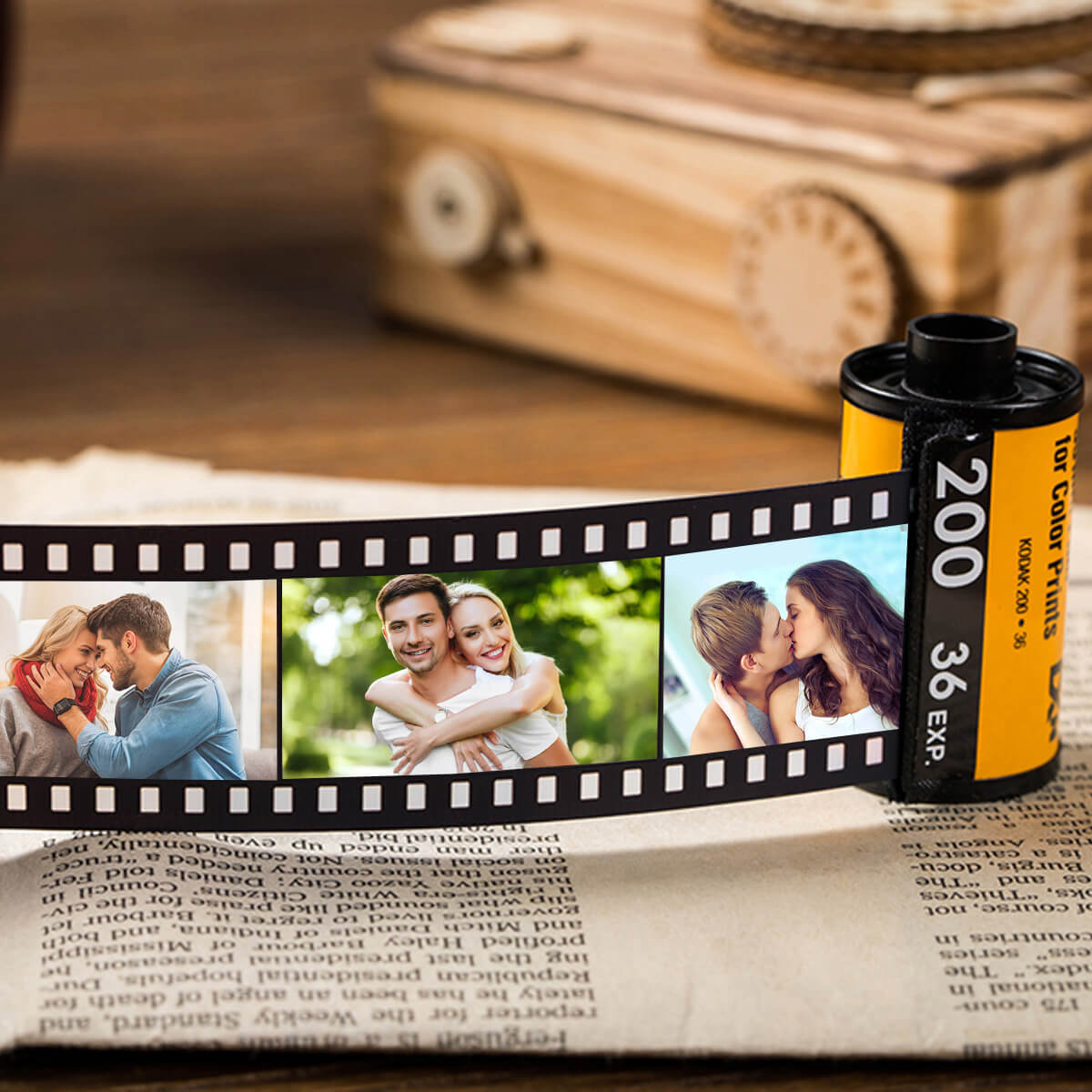 Personalisierter Foto Filmrollen Schlüsselanhänger Geschenk für Freundin