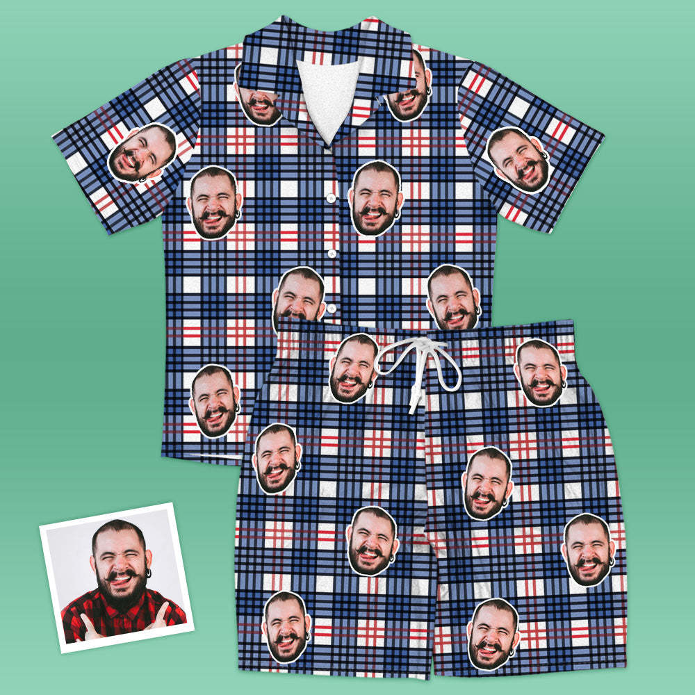 Personalisierte Foto Pyjamas Heim Schlafanzug Custom Face Kurzarm Pyjamas Weihnachtsgeschenk