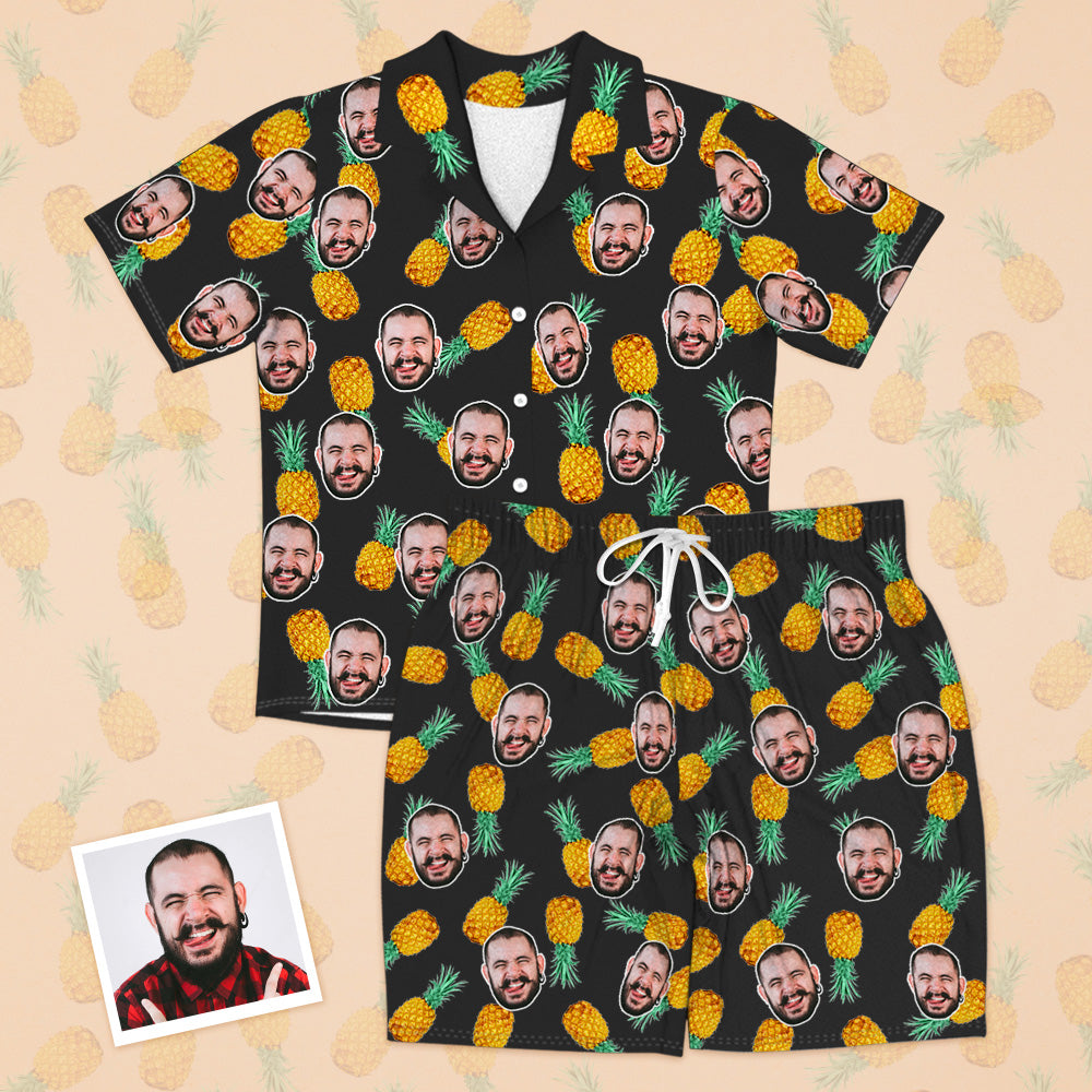 Personalisierte Gesicht Kurzarm Pyjamas Sommer Pyjamas Personalisierte Hawaii Stil Pyjamas mit Gesicht