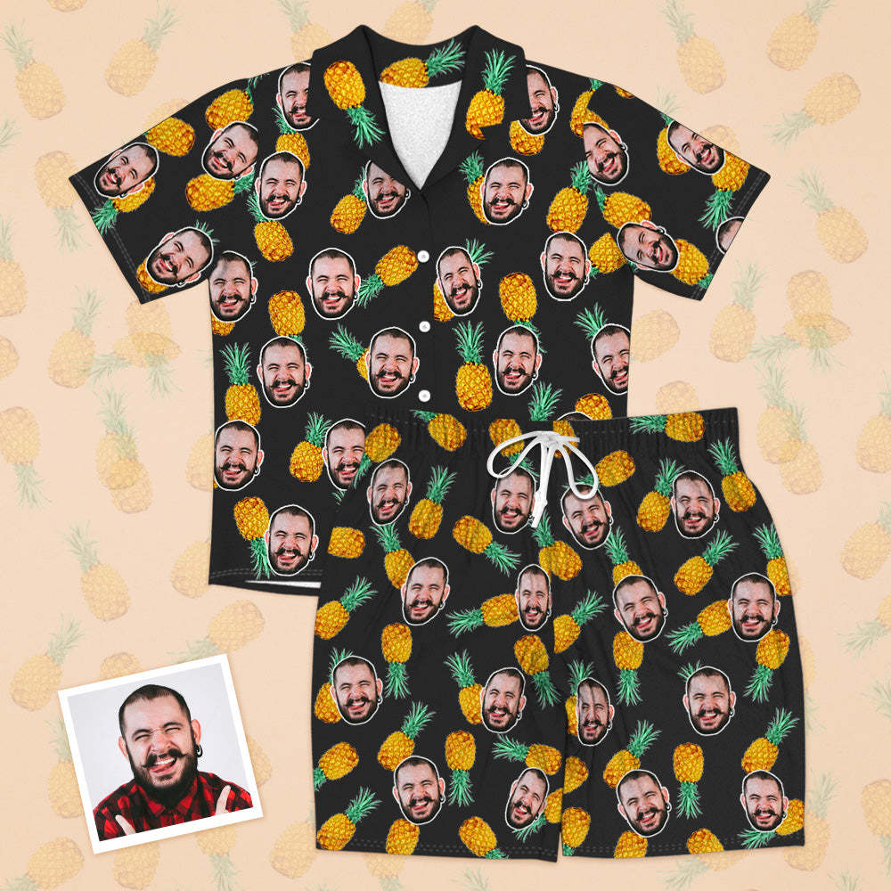 Personalisierte Gesicht Kurzarm Pyjamas Sommer Pyjamas Personalisierte Hawaii Stil Pyjamas mit Gesicht