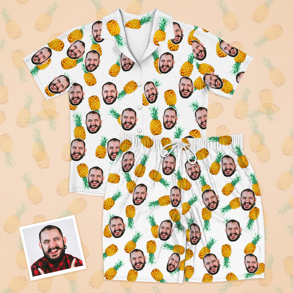 Personalisierte Gesicht Kurzarm Pyjamas Sommer Pyjamas Personalisierte Hawaii Stil Pyjamas mit Gesicht