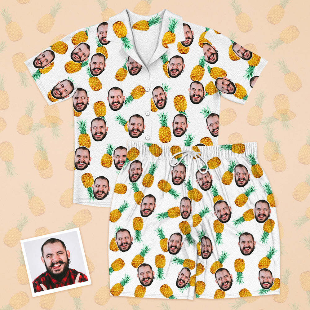 Personalisierte Gesicht Kurzarm Pyjamas Sommer Pyjamas Personalisierte Hawaii Stil Pyjamas mit Gesicht