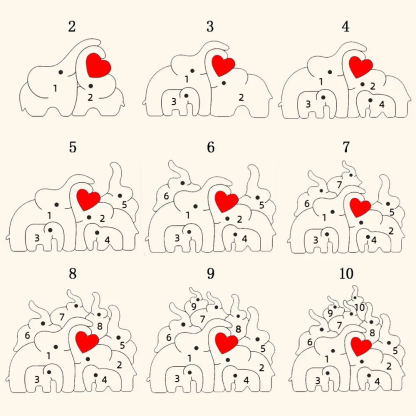 Geschenk für Mama Familiengeschenk Personalisierte Holz Elefanten Namen Puzzle Vaterstag Geschenk Weihnachtsgeschenk