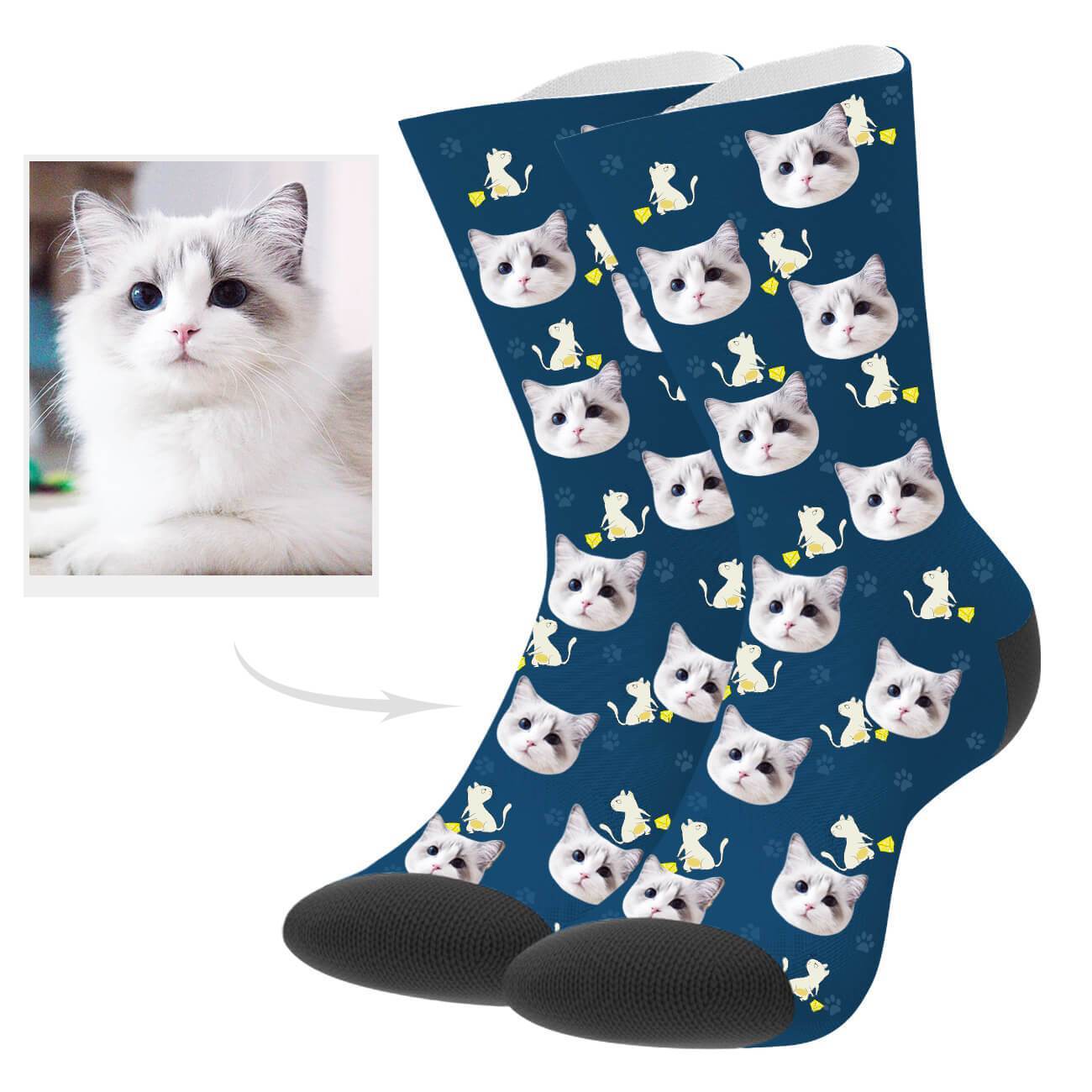 Personalisierte Katzengesicht Socken Geschenk Für Katzenmama