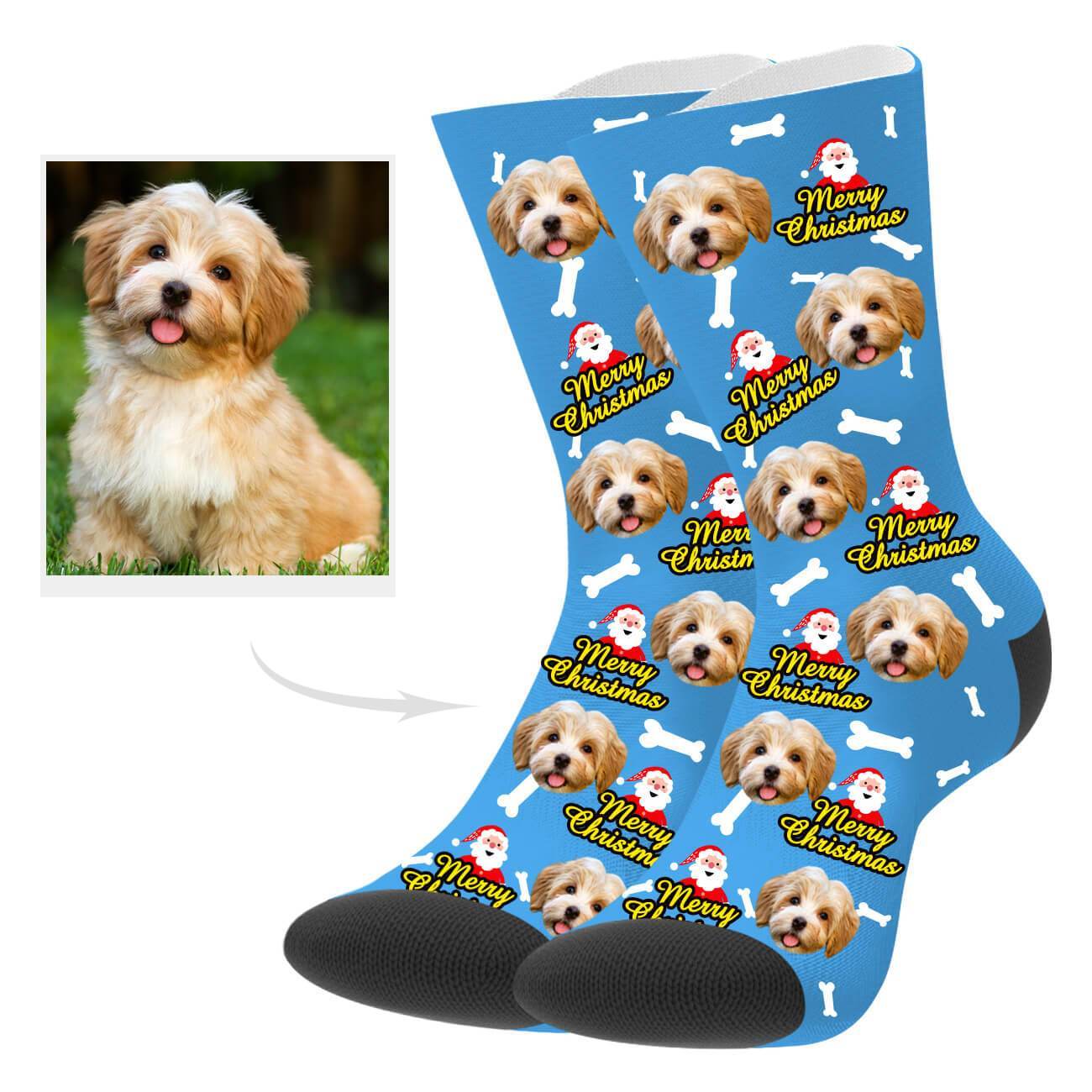 Weihnachtssocken Mit Hundefoto Personalisierte Hund Weihnachtssocken