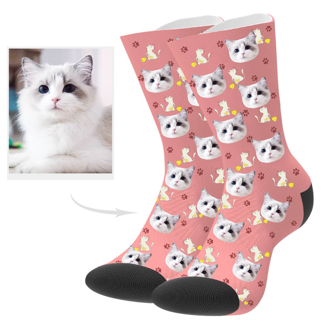 Personalisierte Katzengesicht Socken Geschenk Für Katzenmama