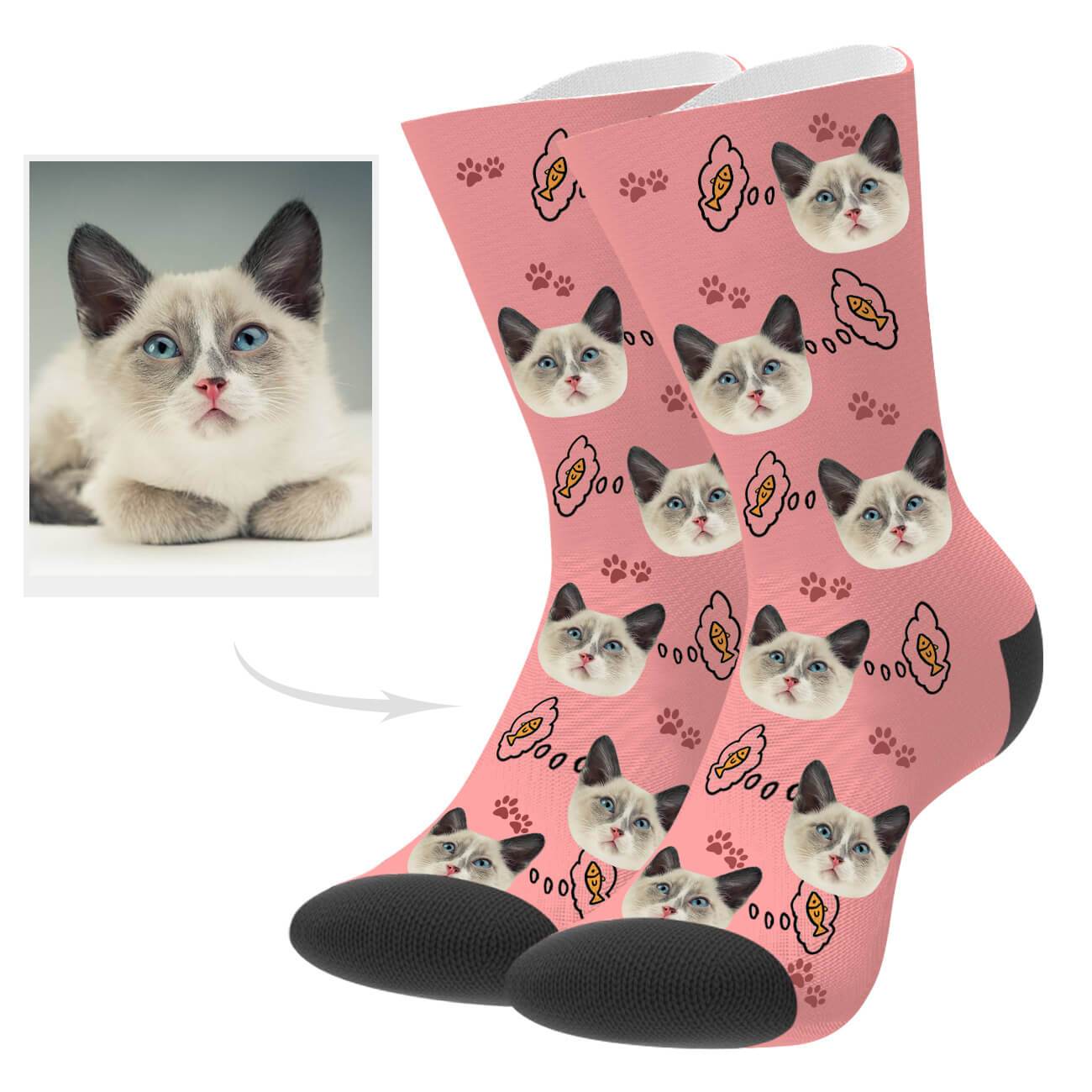 Personalisierte Katzenfoto Socken Geschenk Für Katzenliebhaber