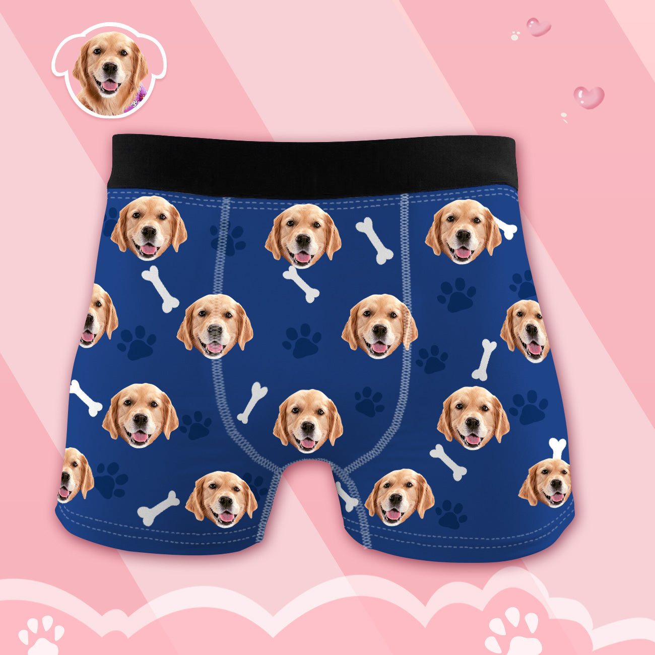 Herren Boxershorts mit Hundefoto Personalisierte Haustier Unterwäsche 