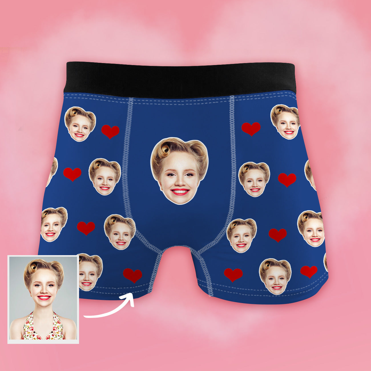 Geschenk für Freund Personalisierte Boxershorts mit Gesicht Weihnachts