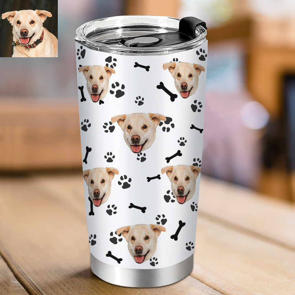Personalisierter 0,6L Haustiergesicht Becher Individueller Hund Katze Foto Kaffeebecher Personalisierter 20oz Schlanker Edelstahlbecher