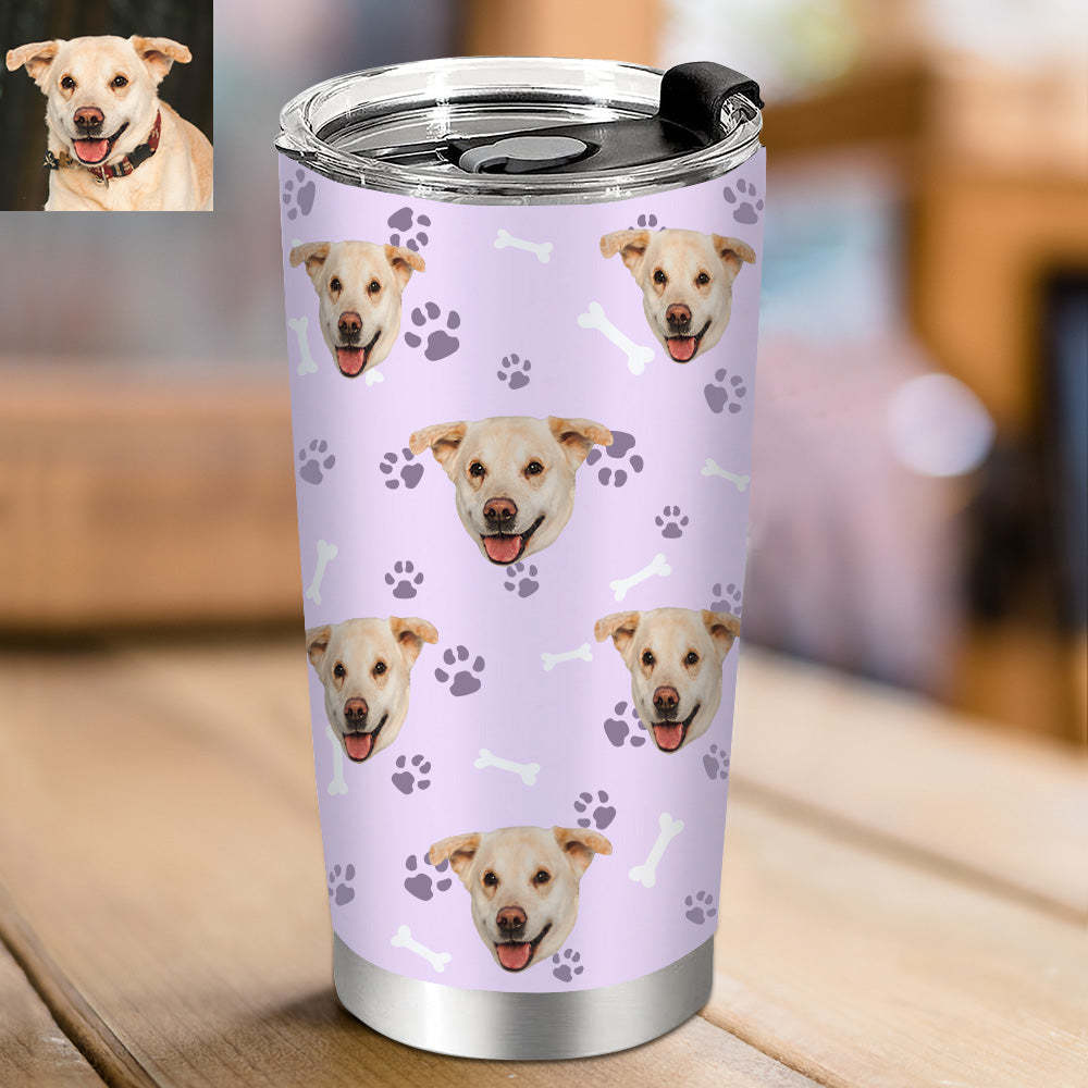 Personalisierter 0,6L Haustiergesicht Becher Individueller Hund Katze Foto Kaffeebecher Personalisierter 20oz Schlanker Edelstahlbecher