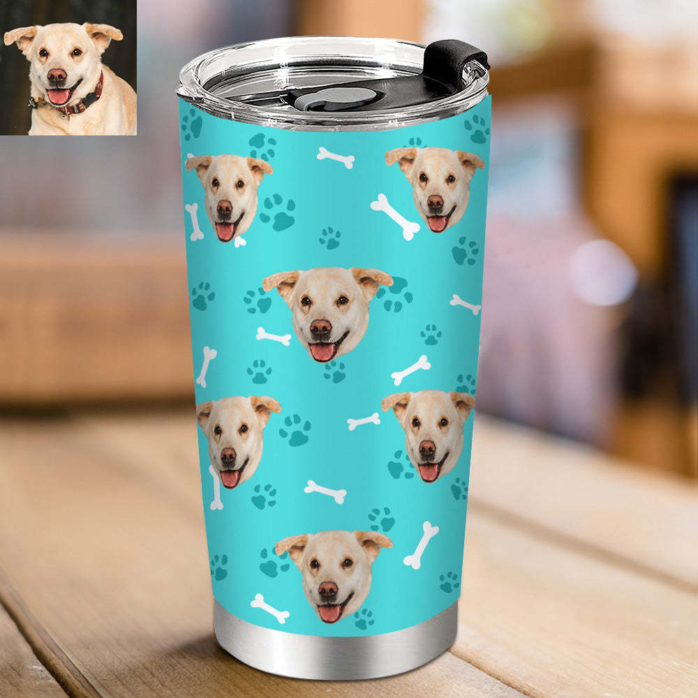 Personalisierter 0,6L Haustiergesicht Becher Individueller Hund Katze Foto Kaffeebecher Personalisierter 20oz Schlanker Edelstahlbecher