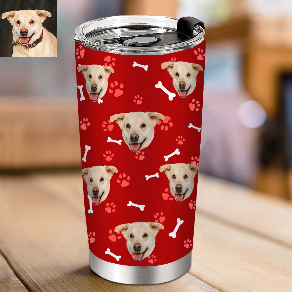 Personalisierter 0,6L Haustiergesicht Becher Individueller Hund Katze Foto Kaffeebecher Personalisierter 20oz Schlanker Edelstahlbecher