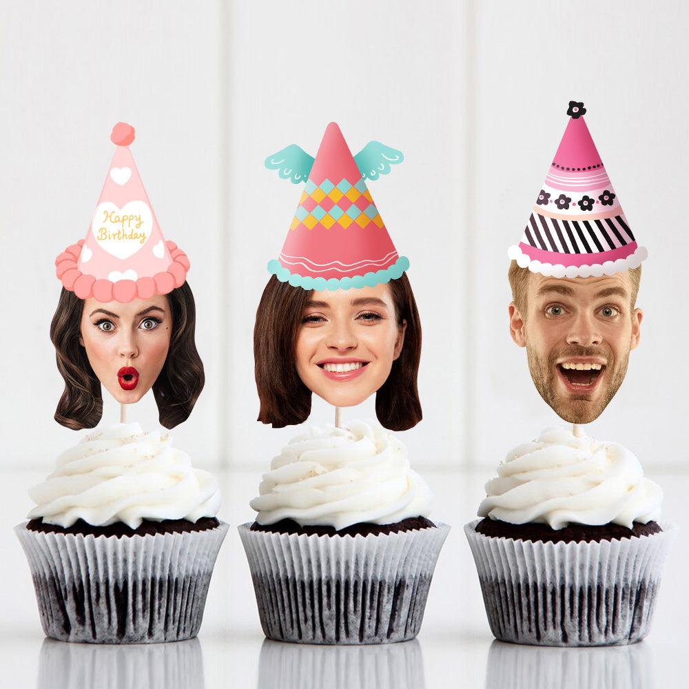 Geburtstagsfoto Cupcake Topper für Baby Shower Kindergeburtstag Partybedarf Abschlussfeier Zubehör