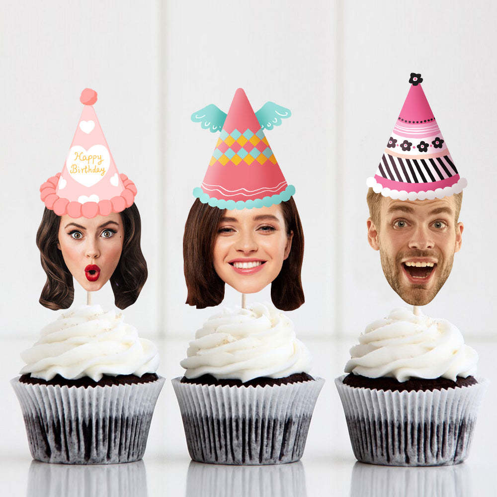 Geburtstagsfoto Cupcake Topper für Baby Shower Kindergeburtstag Partybedarf Abschlussfeier Zubehör