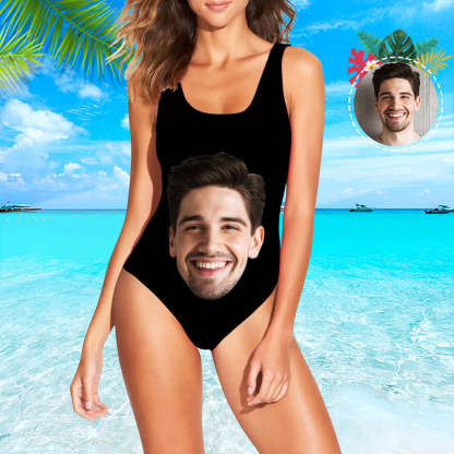 Damen Badeanzug mit eigenem Gesicht Individuelle Gesicht Print Bademode