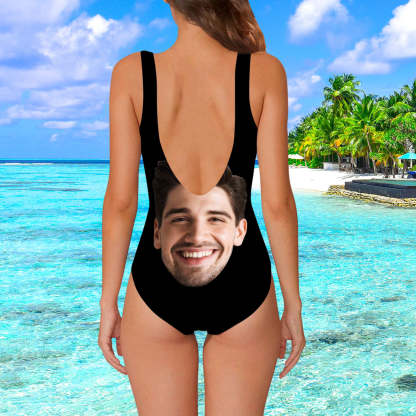 Damen Badeanzug mit eigenem Gesicht Individuelle Gesicht Print Bademode