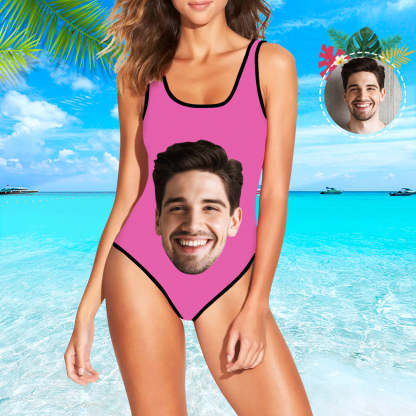 Damen Badeanzug mit eigenem Gesicht Individuelle Gesicht Print Bademode