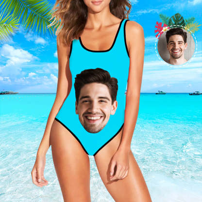 Damen Badeanzug mit eigenem Gesicht Individuelle Gesicht Print Bademode