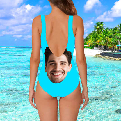 Damen Badeanzug mit eigenem Gesicht Individuelle Gesicht Print Bademode