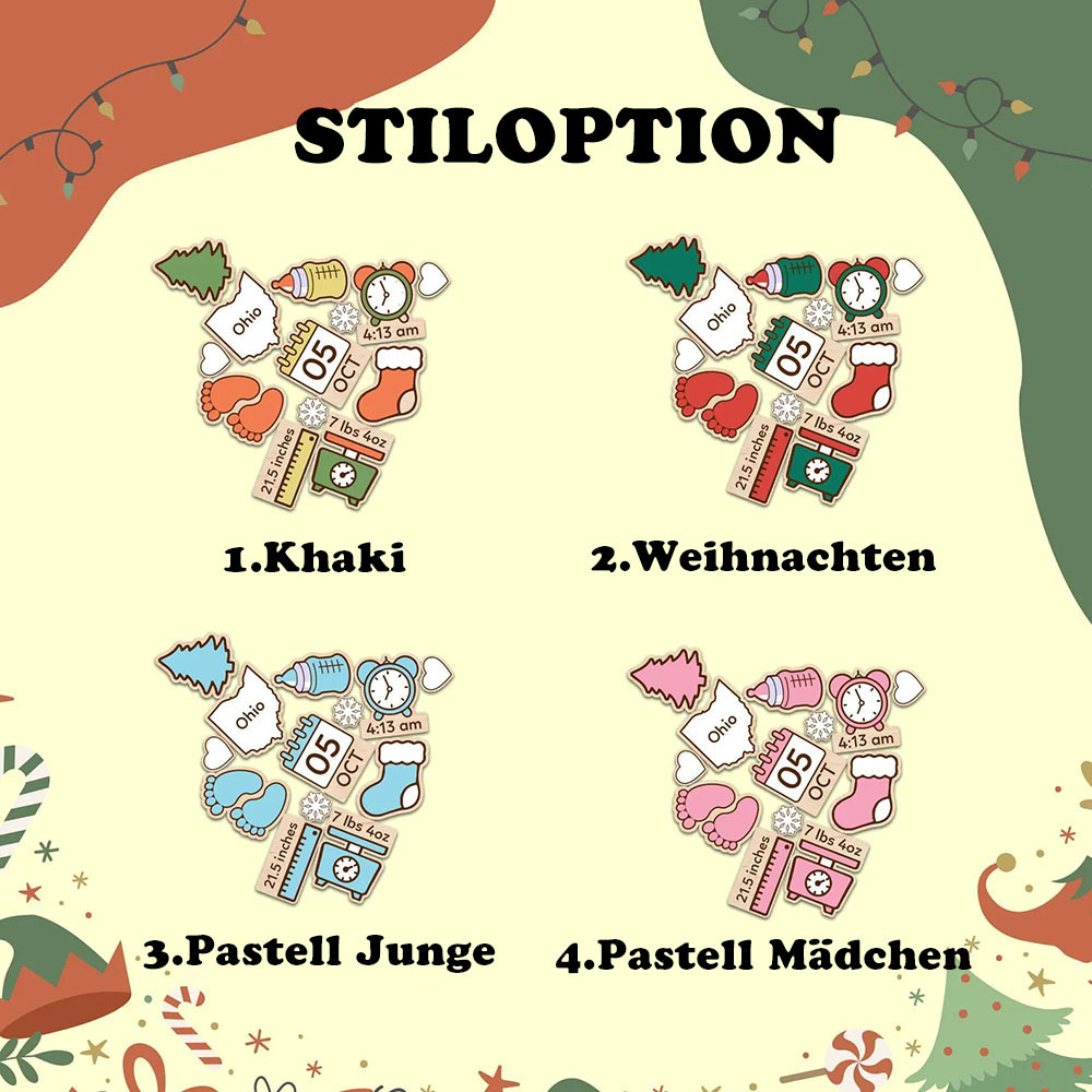 Personalisierter Erstes Weihnachtsfest des Babys Ornament 4D Wackelndes Baby Andenken Weihnachtsgeschenk Schneeflocke Anhänger