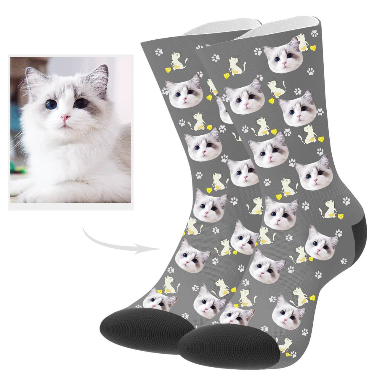 Personalisierte Katzengesicht Socken Geschenk Für Katzenmama