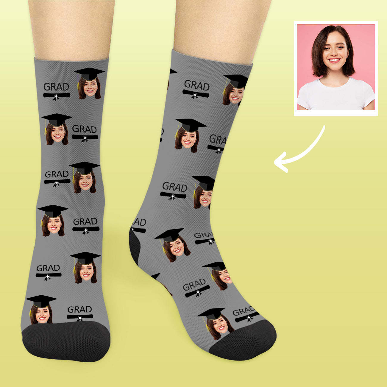 Personalisierte Abschluss Socken 2025 Mit Foto Lustige Graduation Gesc