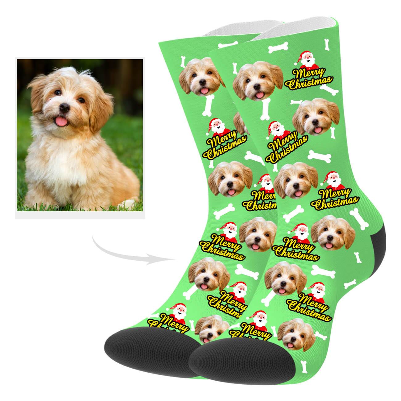 Weihnachtssocken Mit Hundefoto Personalisierte Hund Weihnachtssocken
