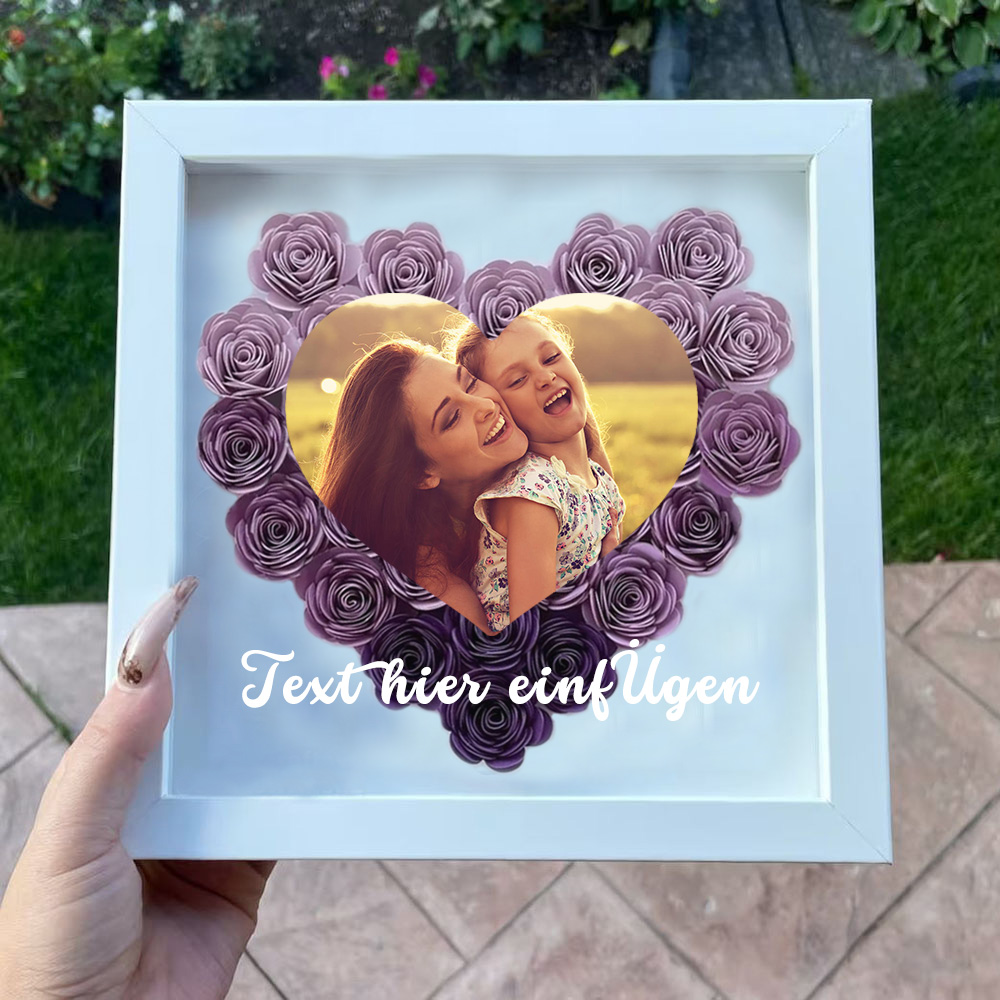 Muttertags Blumen Schattenbox Trockenrosen Namensrahmen Personalisierte Bilder Blumen Schattenbox