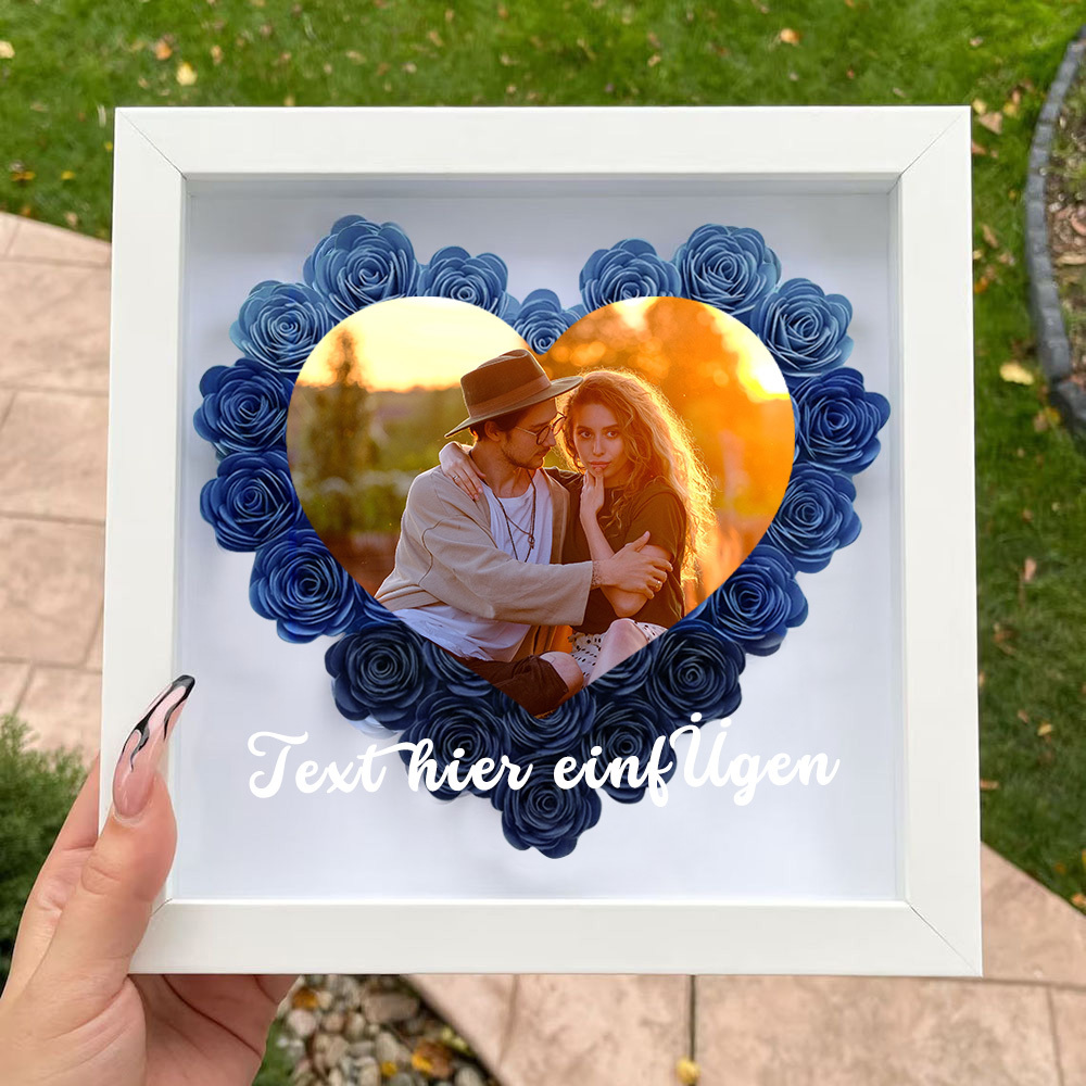 Muttertags Blumen Schattenbox Trockenrosen Namensrahmen Personalisierte Bilder Blumen Schattenbox