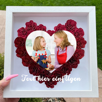 Muttertags Blumen Schattenbox Trockenrosen Namensrahmen Personalisierte Bilder Blumen Schattenbox